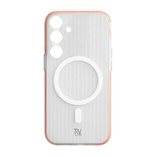 Samsung Galaxy S24 Mobile Case Corrugated with Magnet Rvelon - Orange