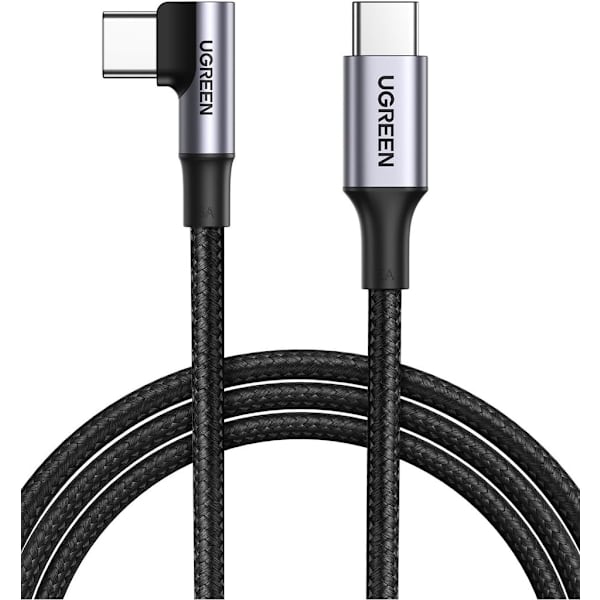 UGREEN USB-C to USB-C Angled Fast Charging Cable 100W PD, 2m - Black
