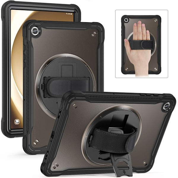 Samsung Galaxy Tab A9 Plus Case with Hand Strap - Black