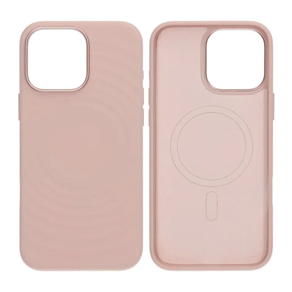 Cream wave liquid silicone Case For iPhone 16 Pro Max Pink