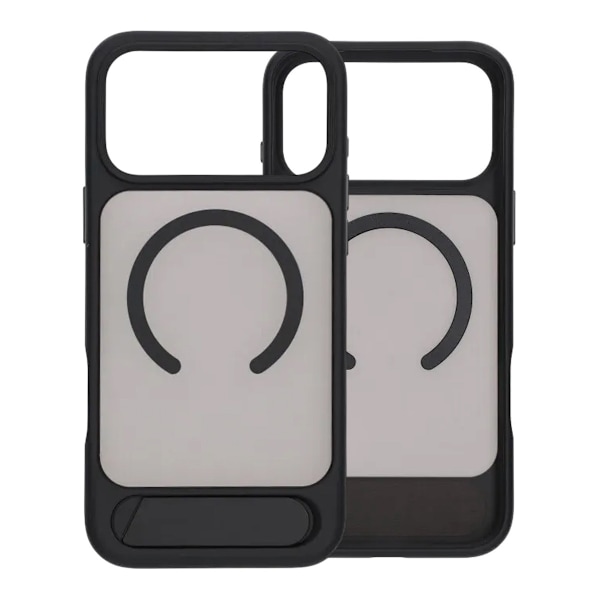 Black Feather Inclined Bracket Magnetic Case - iPhone 17 Pro Max Black