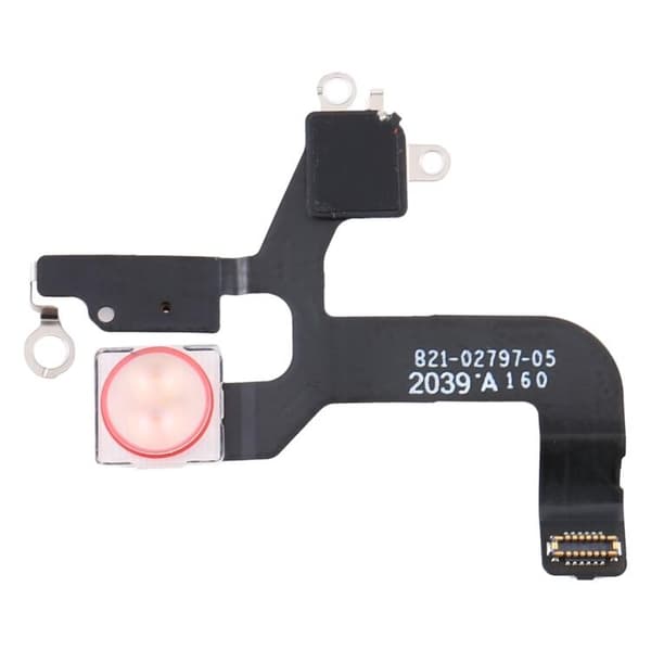 Original iPhone 12 Flexkabel för Mikrofon & Ficklampa Svart