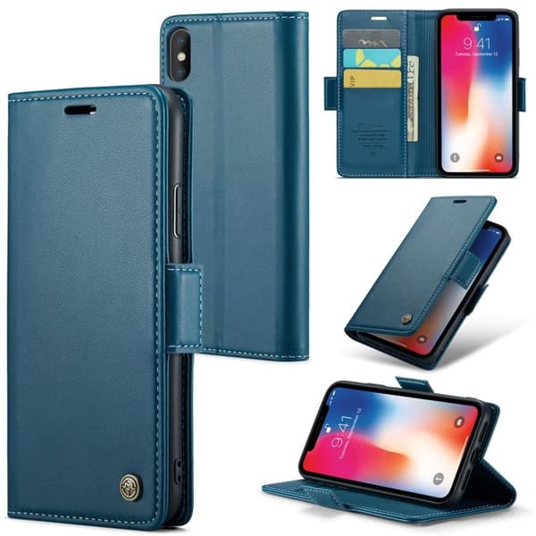 CASEME iPhone XS Max Wallet Cover RFID Blocking – Blue
