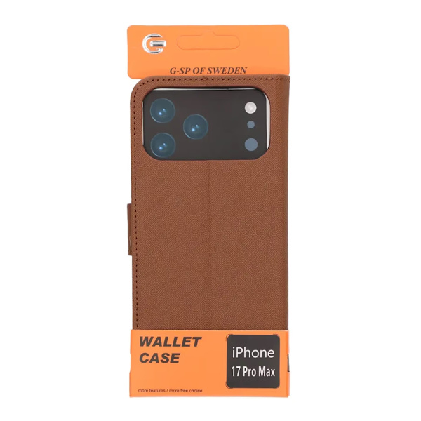 Wallet Case with Stand for iPhone 17 Pro Max - Brown