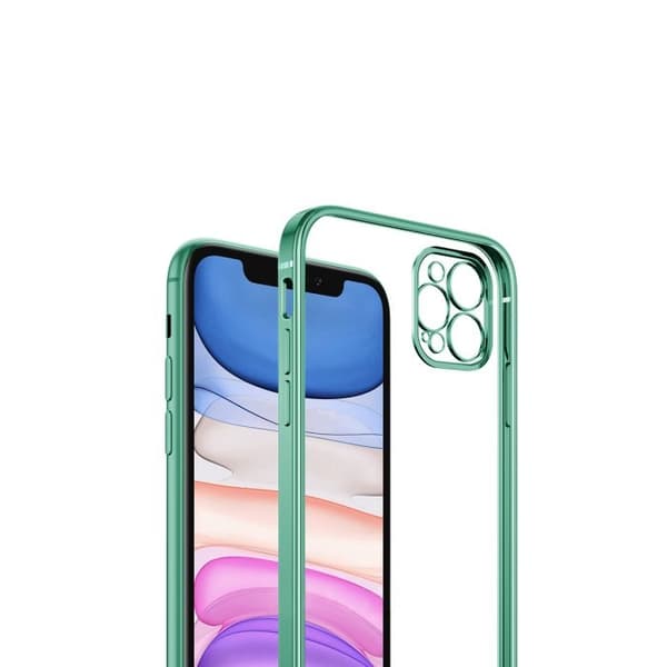 iPhone 12/12 Pro Tunn Transparent Ram Skal Hög kvalité - Grön Svart