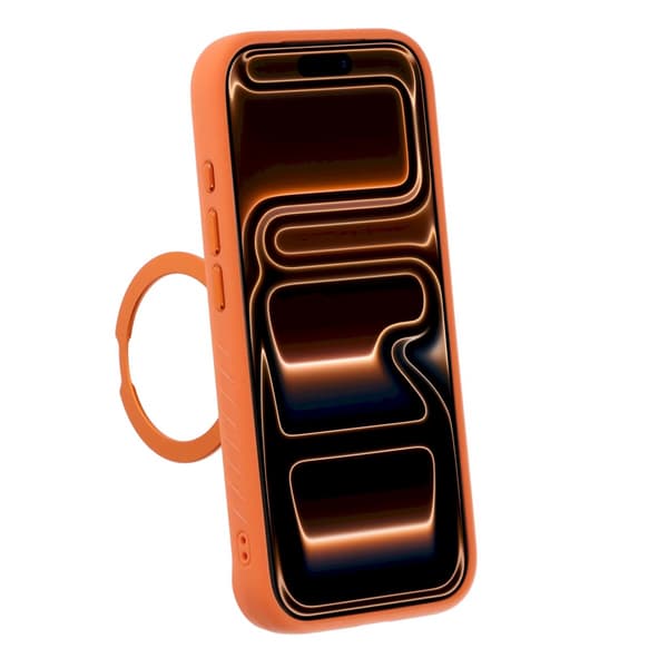 360° Rotatable Kickstand Rhinestone Magnetic Phone Case For iPhone 17 Pro Max/18 Pro Max Orange