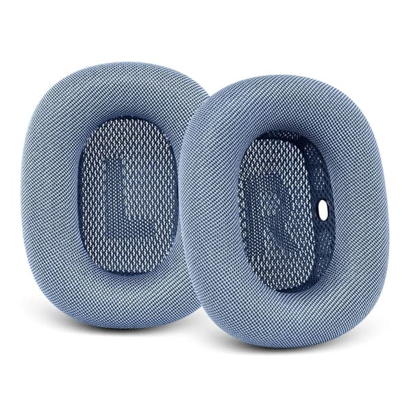 AirPods Max blue mesh silicone earphone covers, one pair
