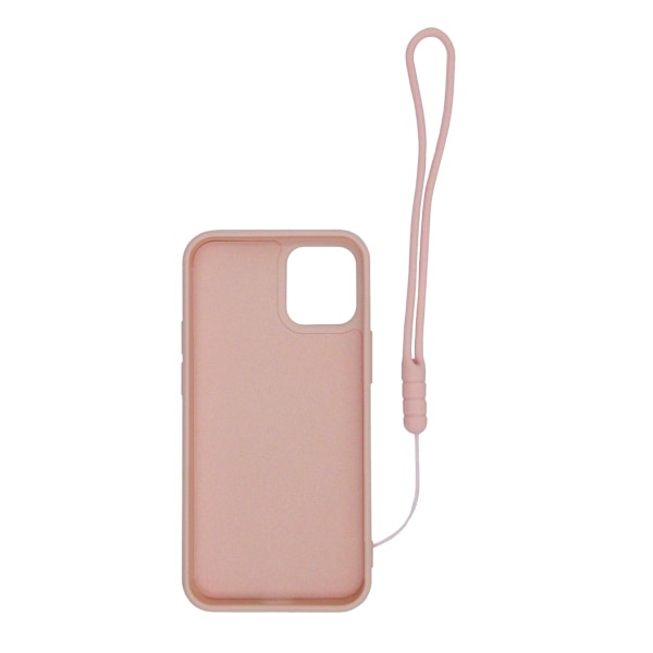 iPhone 12/12 Pro Silikonskal med Ringhållare och Handrem - Rosa