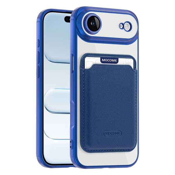 iPhone 17 Air MagSafe Case Detachable Card Holder - Blue