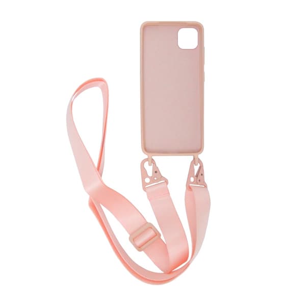 iPhone 11 Pro Max Silikonskal med Rem/Halsband - Rosa