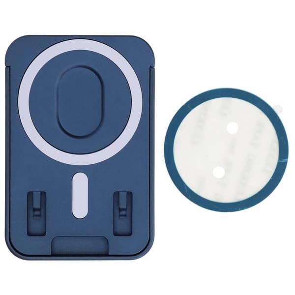 Magnetic Card Holder with Vertical Strip Kickstand Blue