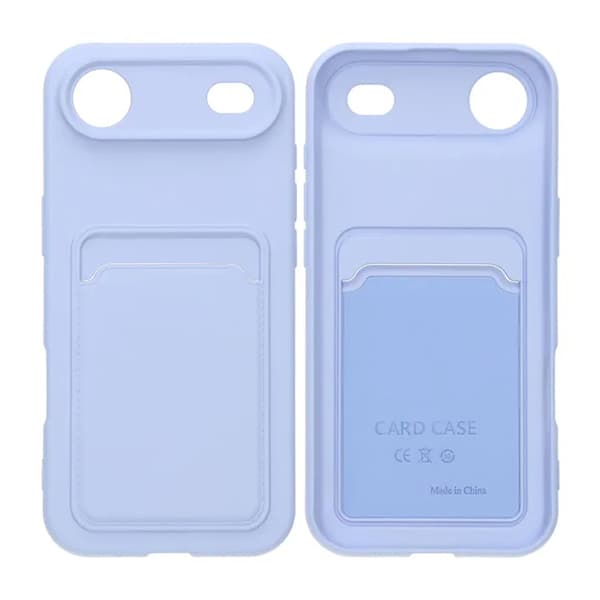 Silicone Mobile Case with Card Holder for iPhone 17 Air - Purple