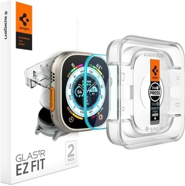 Spigen Apple Watch Ultra 4/3/2/1 49mm Screen Protector Glas.tR EZ Fit 2-pack