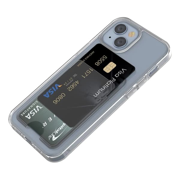 iPhone 14 Mobile Case with Card Holder TPU Rvelon - Transparent