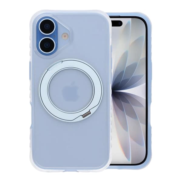 Armor Matte Frosted Magnetic Case with 360° Rotatable Kickstand - iPhone 17 Blue