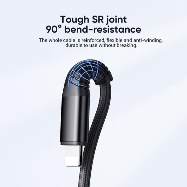 SiGN 3-in-1 Kabel Lightning, USB-C, Micro-USB, 3A, 1.2m - Svart Svart