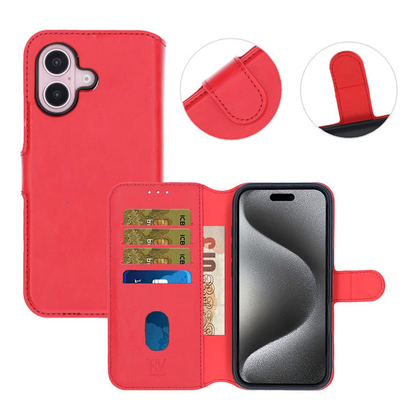 iPhone 16 Wallet Case Magnet Rvelon - Red