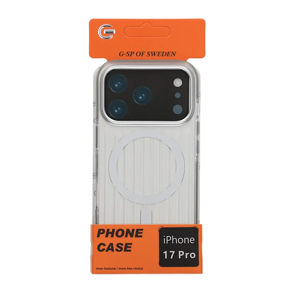 Mobile Case Corrugated Magsafe for iPhone 17 Pro - Silver