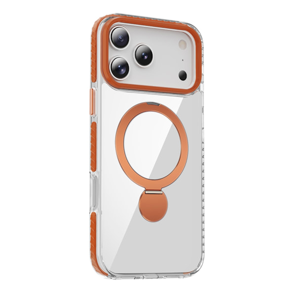 Pindun 360°Rotating Stand Magnetic Case For iPhone 17 Pro Max Orange