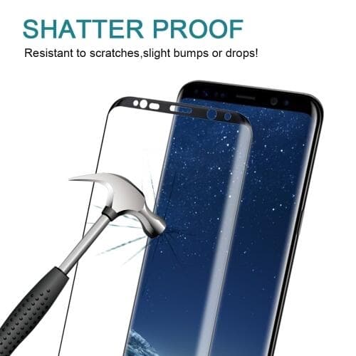 Samsung Galaxy S8 Skärmskydd 3D Curved härdat glas Svart