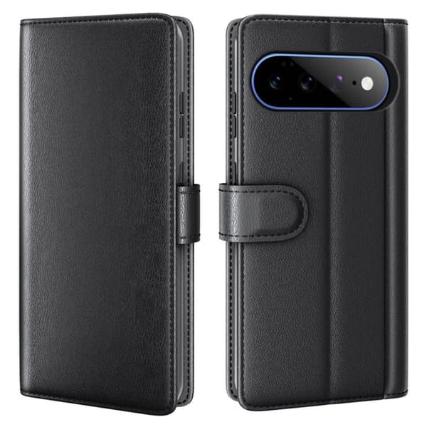 Google Pixel 11 Pro XL Wallet Cover Real Leather - Black