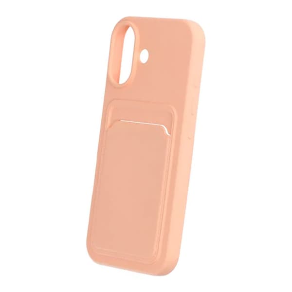 Silicone Mobile Case with Card Holder for iPhone 17 - Pink