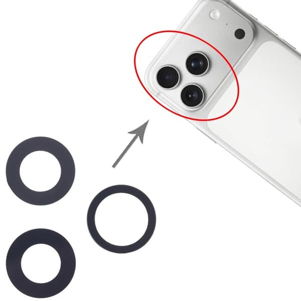 Camera lenses with tape for iPhone 17 Pro and 17 Pro Max
