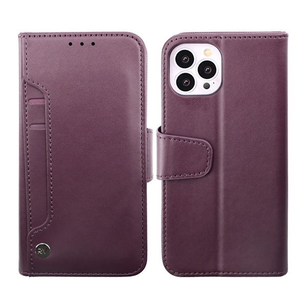 iPhone 14 Pro Plånboksfodral Extra Kortfack Rvelon - Lila