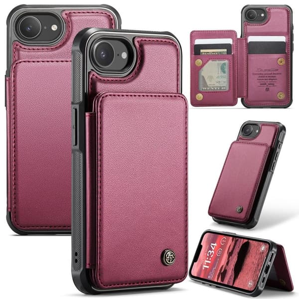 CASEME iPhone 17e/16e Wallet Case RFID Blocking - Red