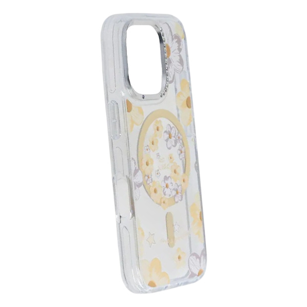 Gradient Floral Magnetic Case For iPhone 16 Pro Yellow