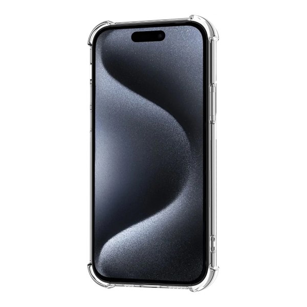 iPhone 15 Stöttåligt Skal med Korthållare - Transparent