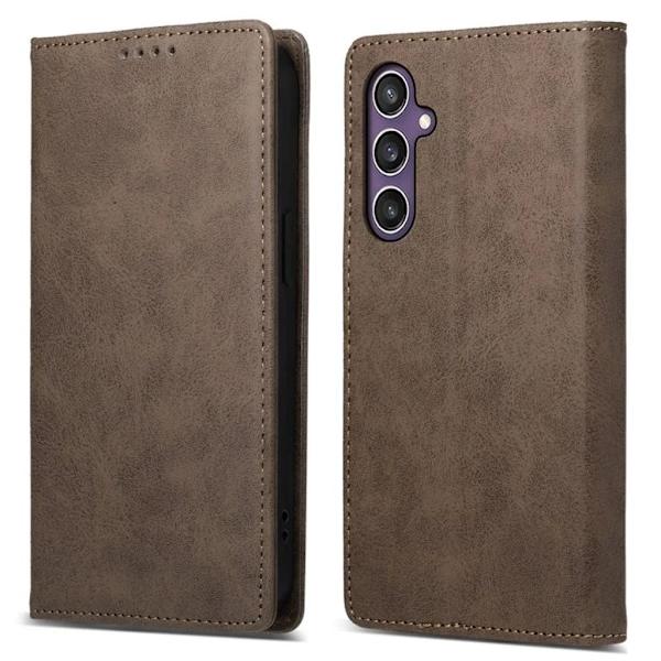 Samsung Galaxy S25 RFID Blocking Wallet Cover - Brown