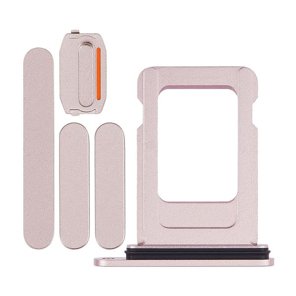 Buttons and SIM Card Holder for iPhone 15 and 15 Plus - Pink