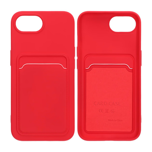 Silicone Case with Card Holder iPhone 16e - Red