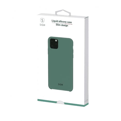 SiGN Liquid Silicone Case för iPhone 12/12 Pro - Mint Svart