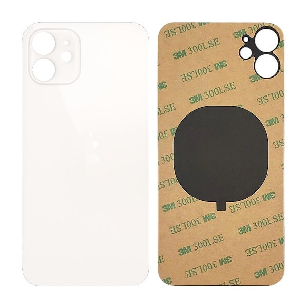 iPhone 12 Back Cover OEM White-Big Camera Hole Size