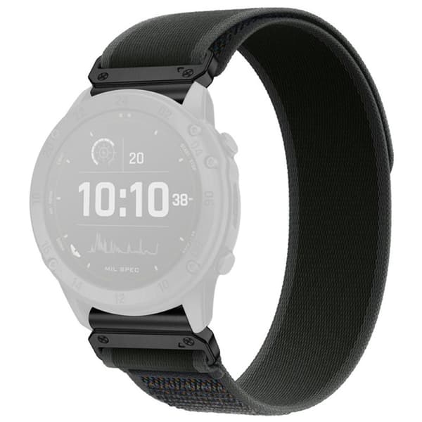 Garmin Fenix 8 Pro/Quatix 8/Tactix 8 47mm Nylon Elastic Watch Strap - Black