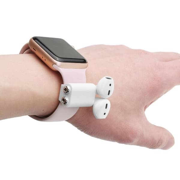 Silikonhållare för Apple Airpods / Pro - Apple Watch - Vit Svart