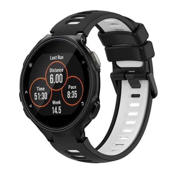Garmin Forerunner 735 / 735XT Silicone Two-colored Watch Band - Black/White