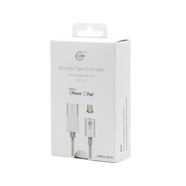 MFi Apple Certifierad Magnetic iPhone & iPad Lightning Till USB Kabel 1m - Silver Guld