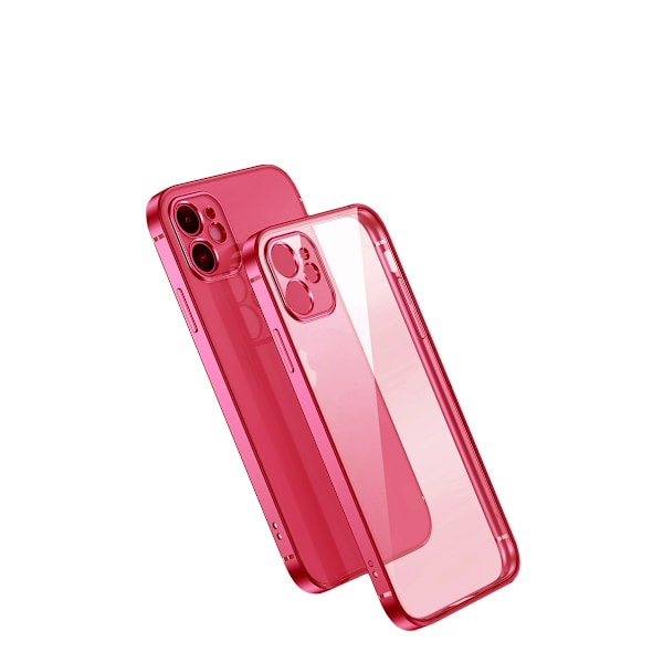 iPhone 12 Mobilskal med Kameraskydd - Röd/transparent