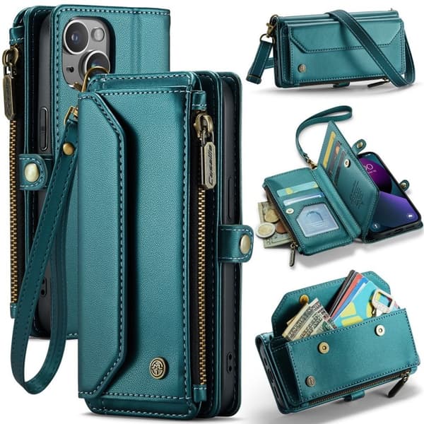 iPhone 13 Wallet Cover Card Slots - Green