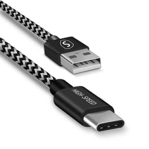 SiGN Skin USB-C-kabel 2.1A 3 m - Svart/Vit Svart