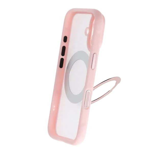 Clear Glow 360-degree Rotating MagSafe Stand Case For iPhone 17 Pink