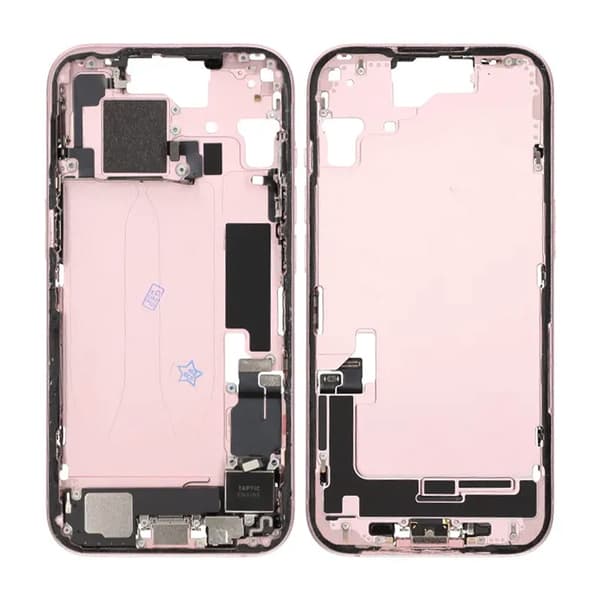 Middle frame with small parts for iPhone 15 - Pink OEM