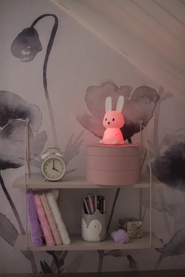 Nattlampa LED Functional Kanin - Timer, Multifärg Svart