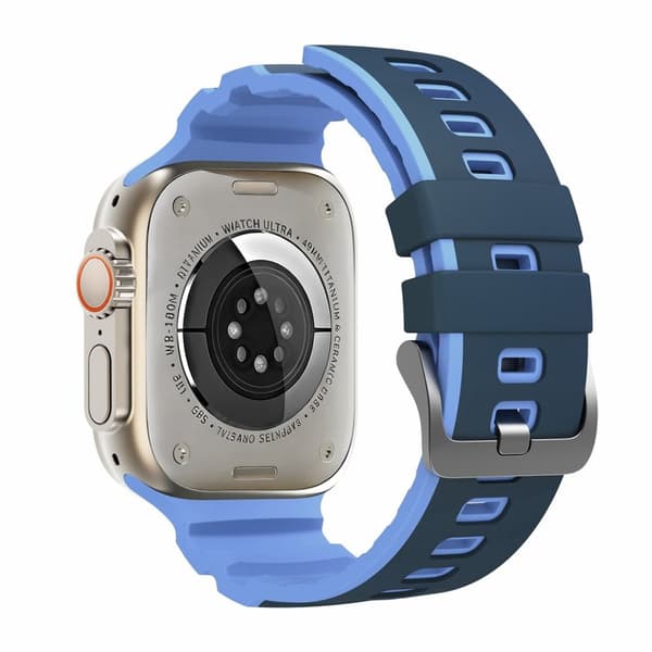 Apple Watch 49/46/44/42mm Dual-Color Silicone Watch Strap - Blue