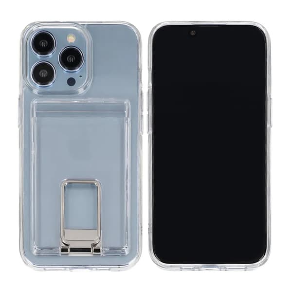 Rvelon Case Card Holder and for iPhone 14 Pro - Clear