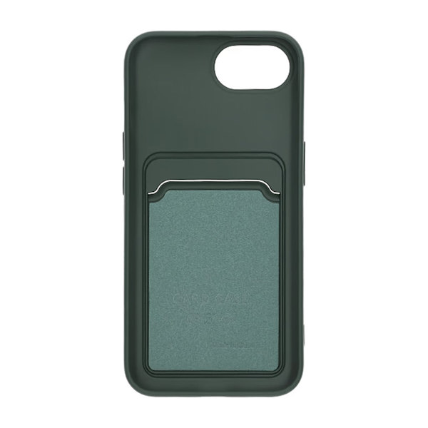iPhone 16e Silicone Mobile Case with Card Holder - Green
