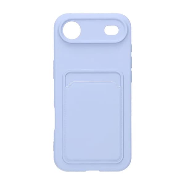 Silicone Mobile Case with Card Holder for iPhone 17 Air - Purple